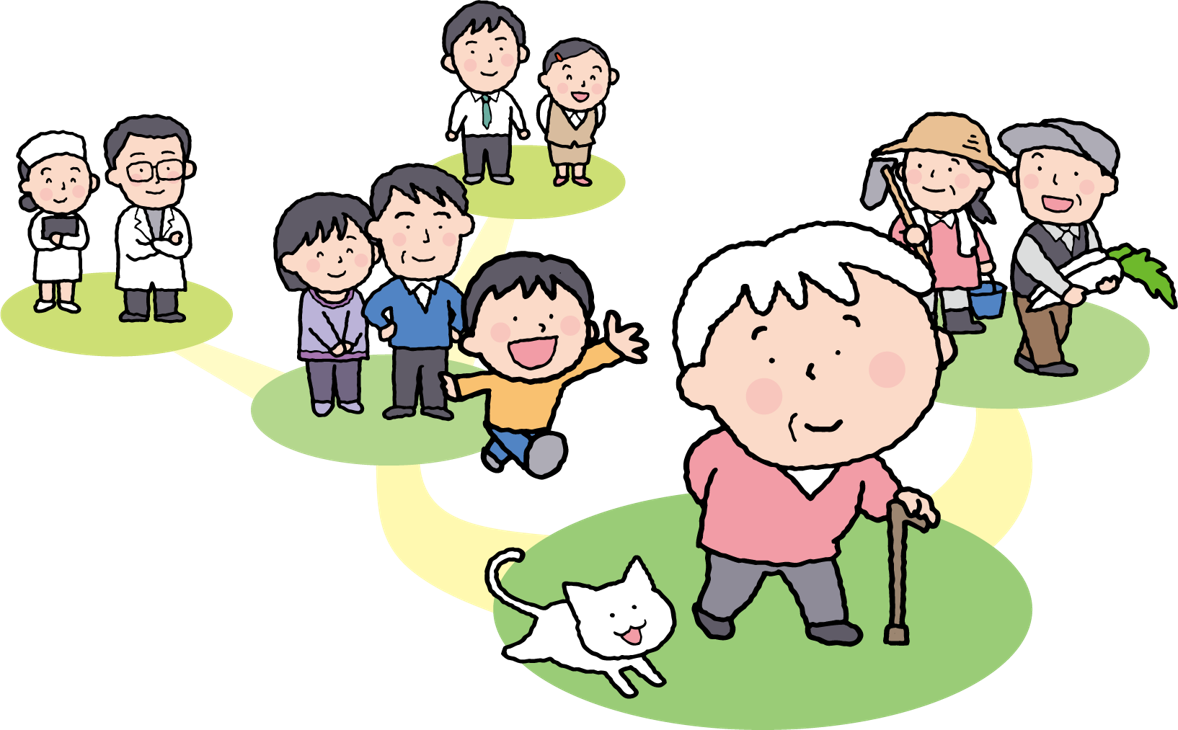 高齢者見守り事業のイラスト